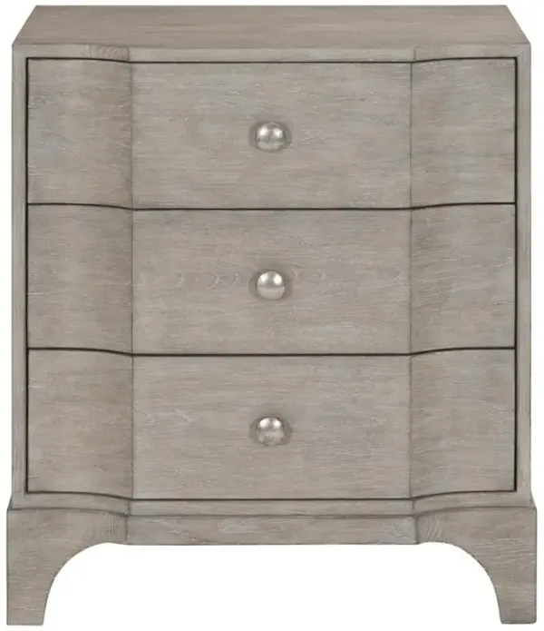 Anita French Country Light Brown Solid Oak Wood 3 Drawer Nightstand - Small