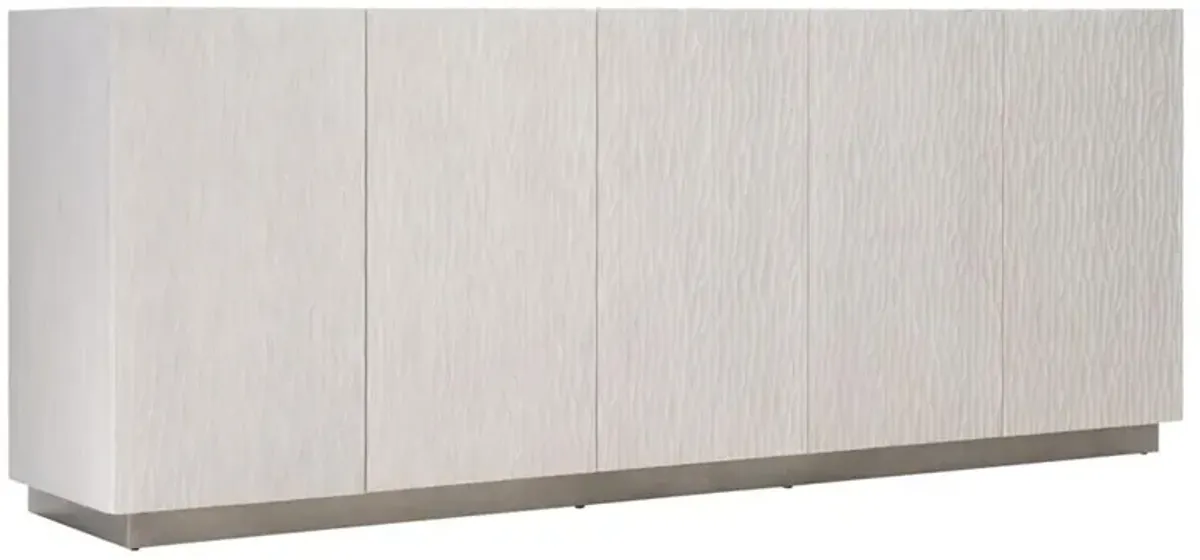 Lucilla French Country Light Grey Chiseled Wood 5 Door Media Cabinet - 80.13"W