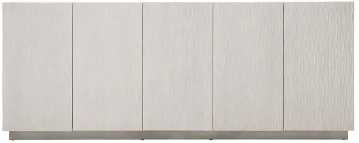 Lucilla French Country Light Grey Chiseled Wood 5 Door Media Cabinet - 80.13"W