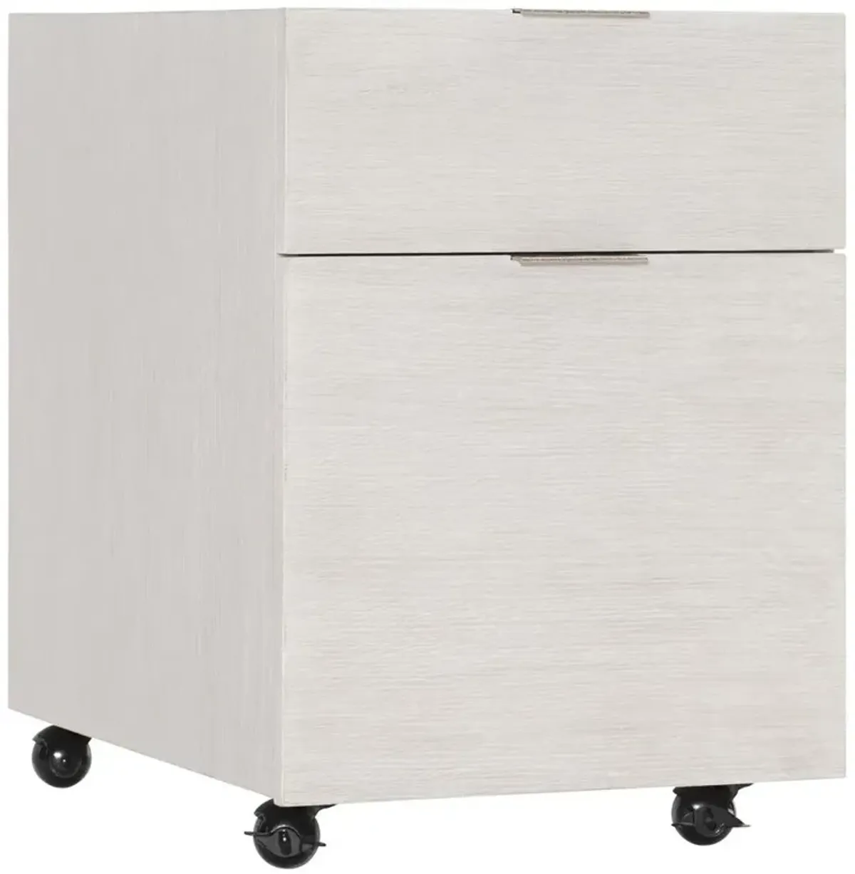 Lucilla French Country Light Grey Chiseled Wood 2 Drawer Casters File Cabinet