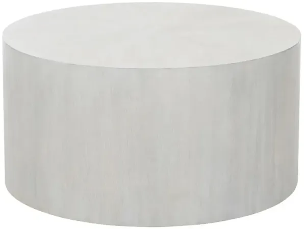 Trinity French Country White Wood Round Drum Coffee Table - Small