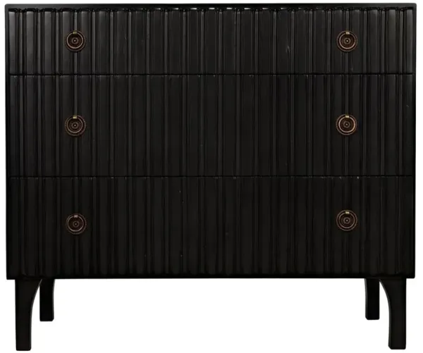 Drake French Country Black Mahogany Wood Bachelor Chest Dresser