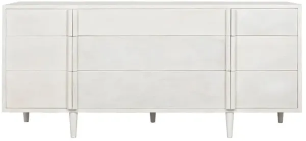 Morty French Country Whitewash Mahogany Wood 9 Drawer Dresser
