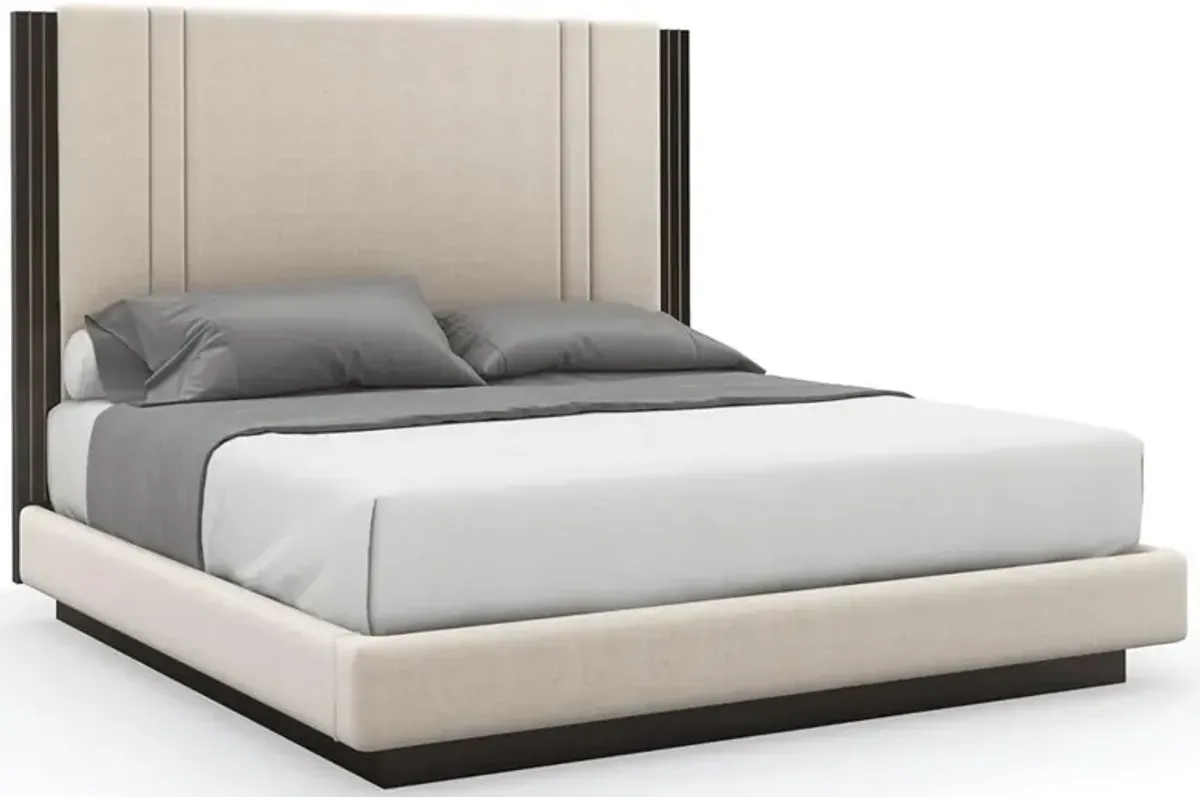 Zayla Modern Cream Performance Brown Birch Wood Bed - King