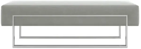Ryker Modern Classic Grey Velvet Metal Bench