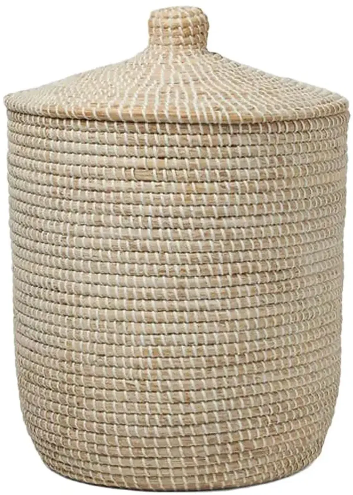 Pigeon and Poodle Roslyn Coastal Whitewashed Woven Seagrass Tall Floor Basket