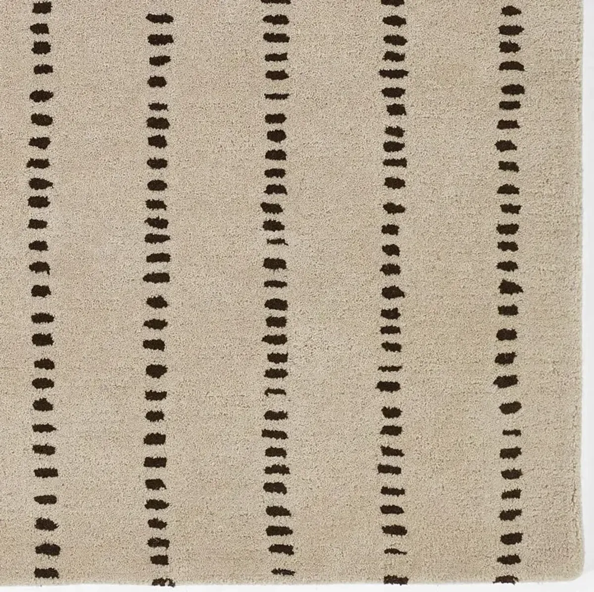 Tristan Modern Classic Beige Wool Striped Patterned Rug - 9'x12'