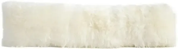 Tili Modern Classic White Sheepskin Decorative Lumbar Pillow - 12x48