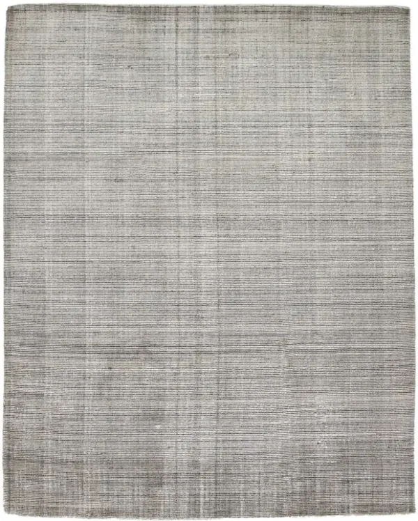 Remington Modern Classic Grey Striated Patterned Rug - 10'x14'