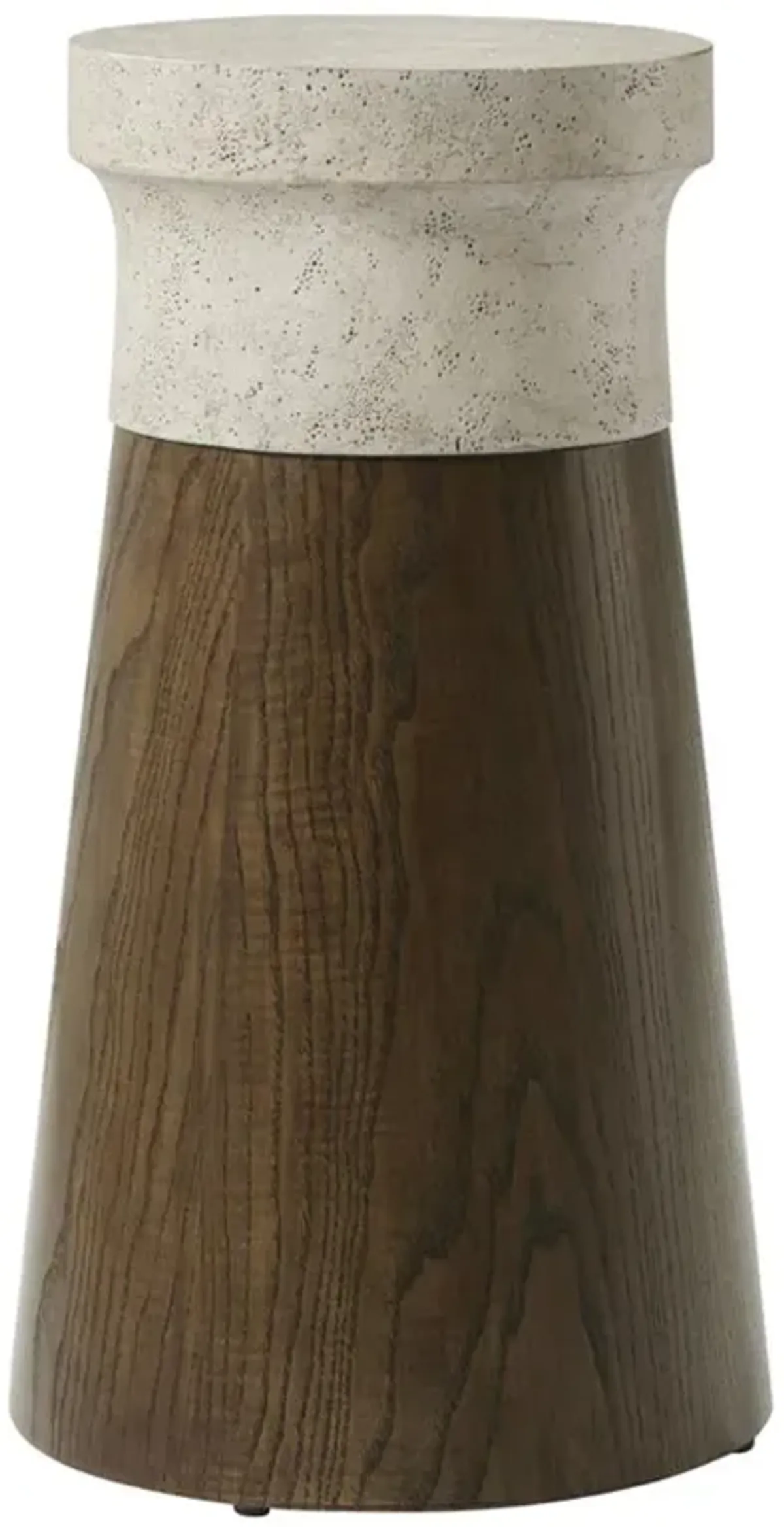 Kaia Grey Faux Stone Earth Brown Oak Accent Table - Small