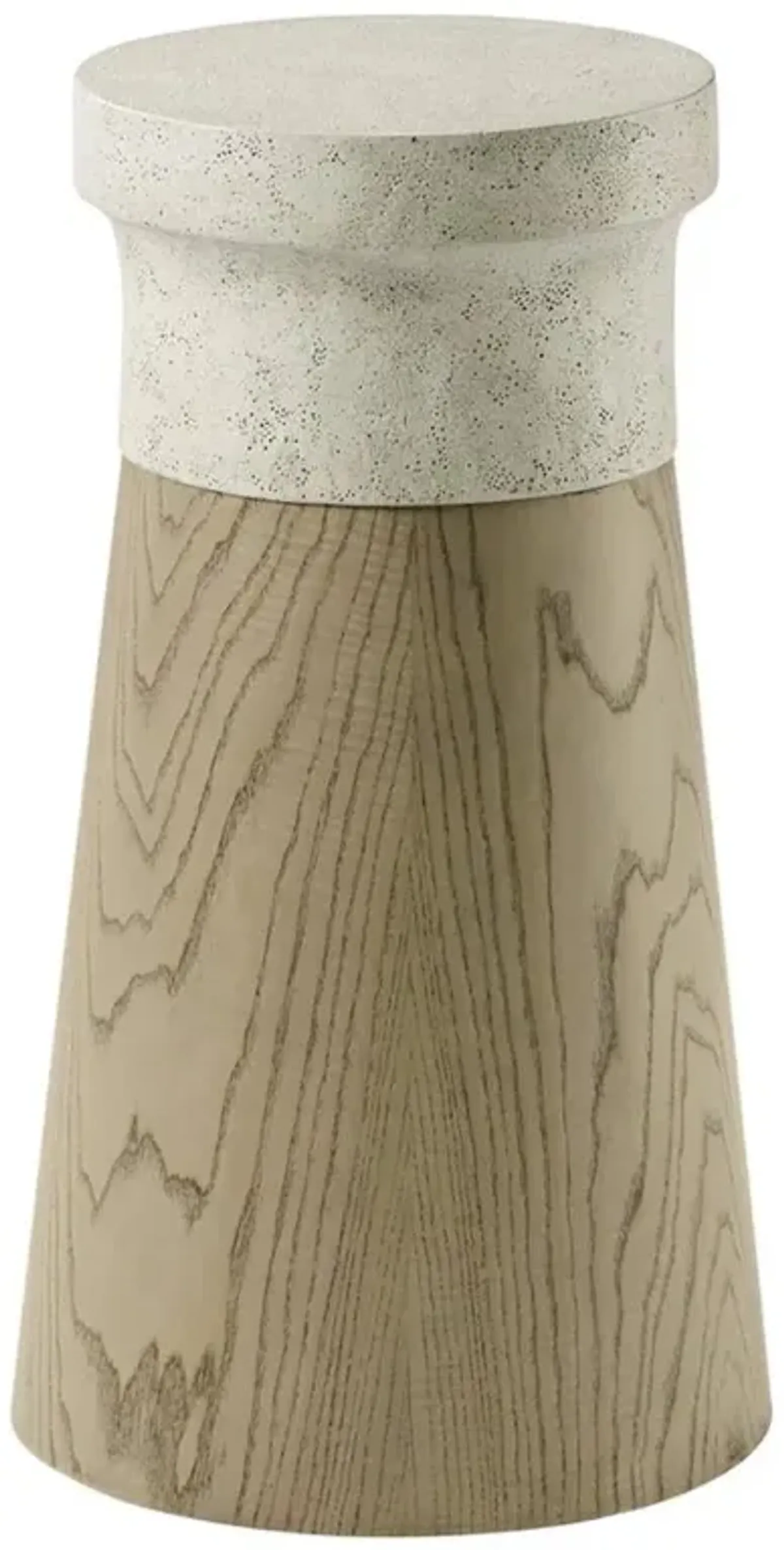 Kaia Grey Faux Stone Dune Brown Oak Accent Table - Small