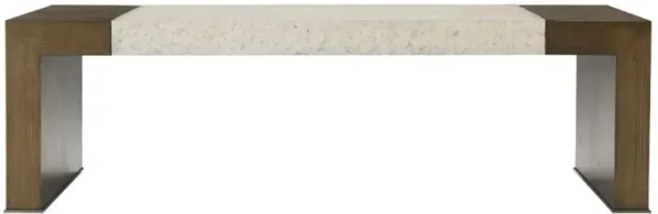 Kaia Faux Stone Earth Brown Oak Grey Rectangular Coffee Table