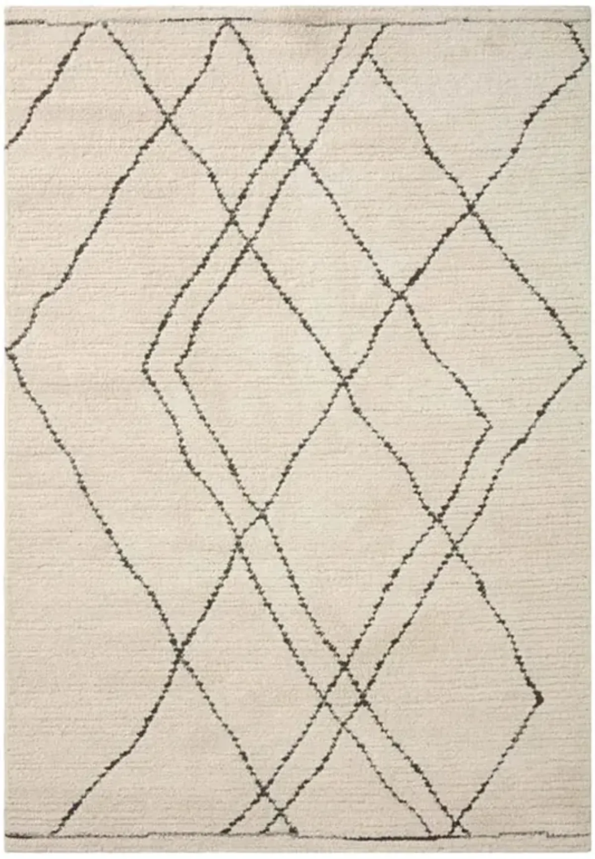 Vaela Modern Classic Cream Diamond Patterned Rug - 2'7"x10'