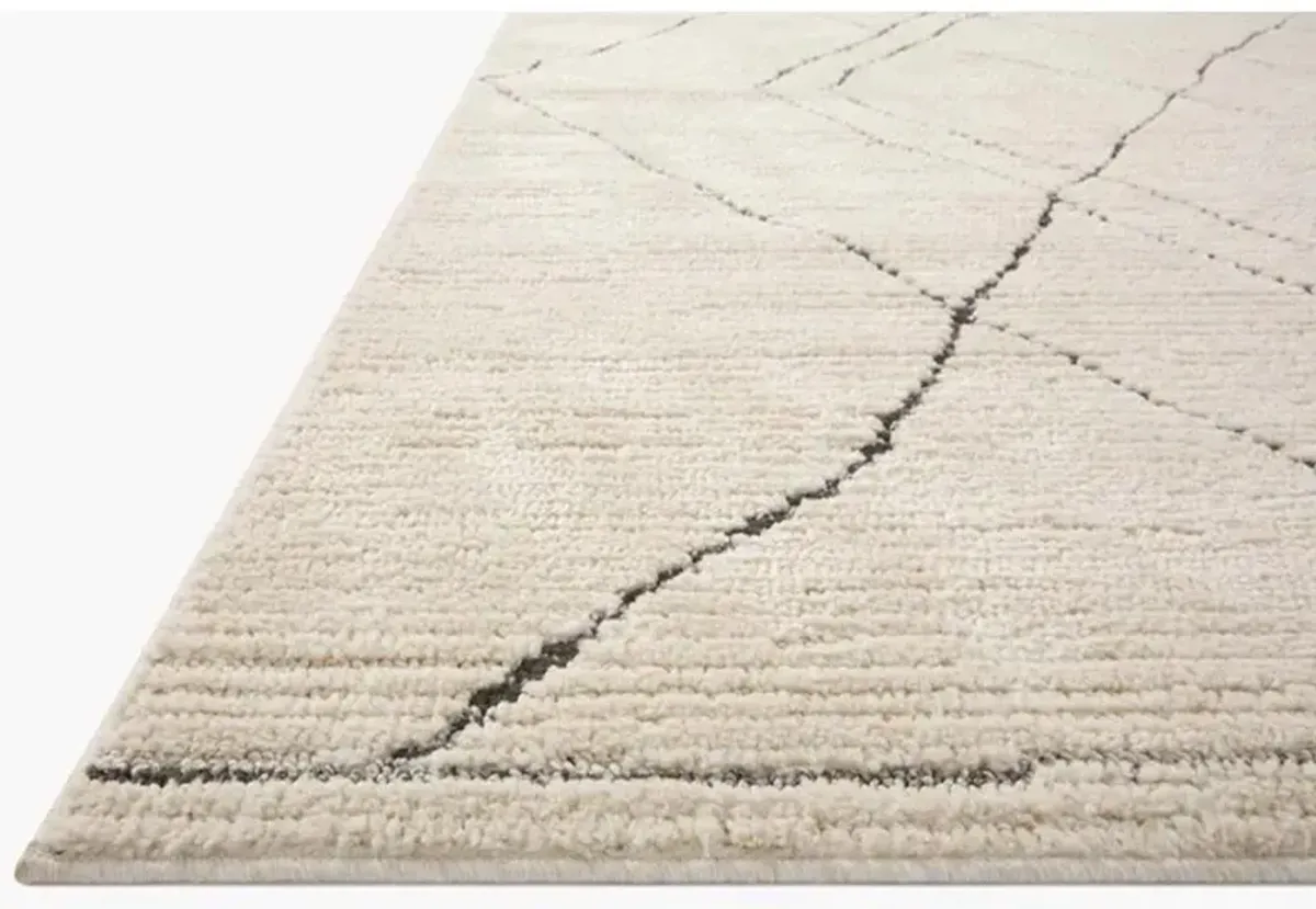 Vaela Modern Classic Cream Diamond Patterned Rug - 2'7"x12'