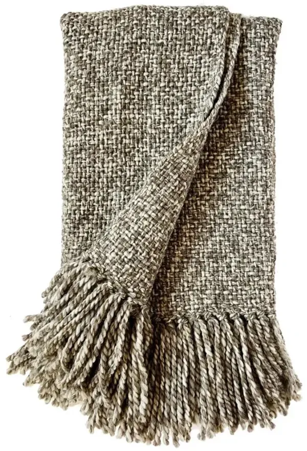 Maya Coastal Beach Grey Marble Pattern Wool Handwoven Throw Blanket