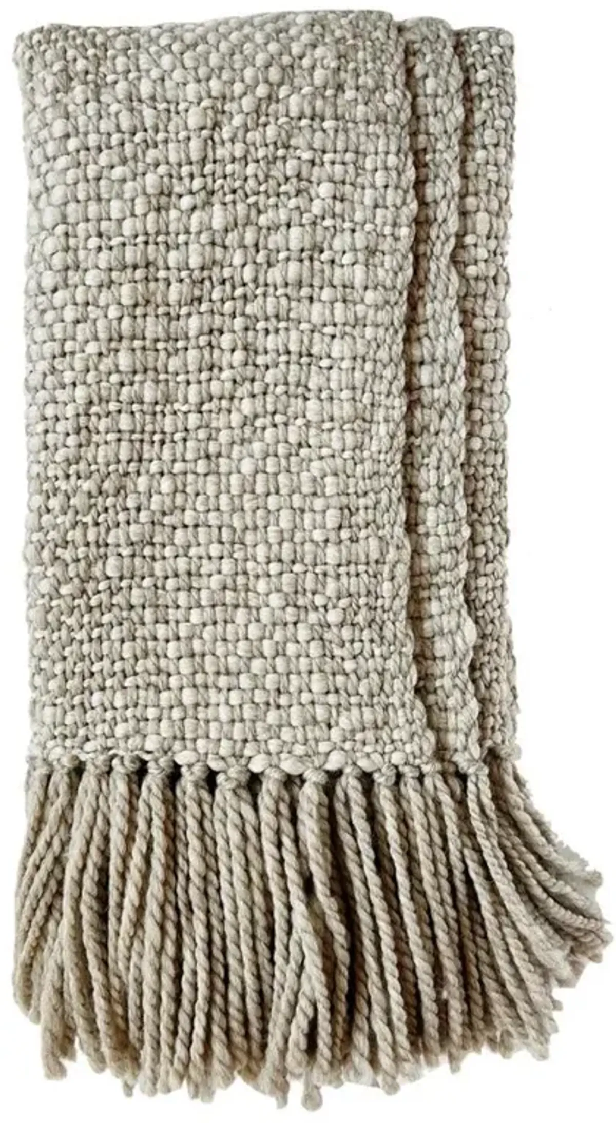 Sage Coastal Beach Pebble Wool Handwoven Throw Blanket