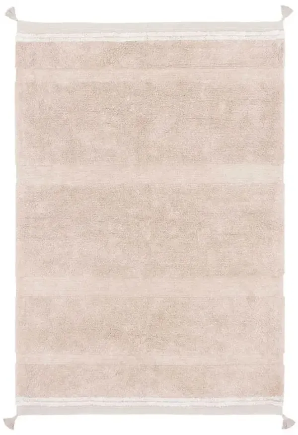 Bloom Modern Rose Cotton Washable Patterned Shag Rug - 4'7"x6'7"