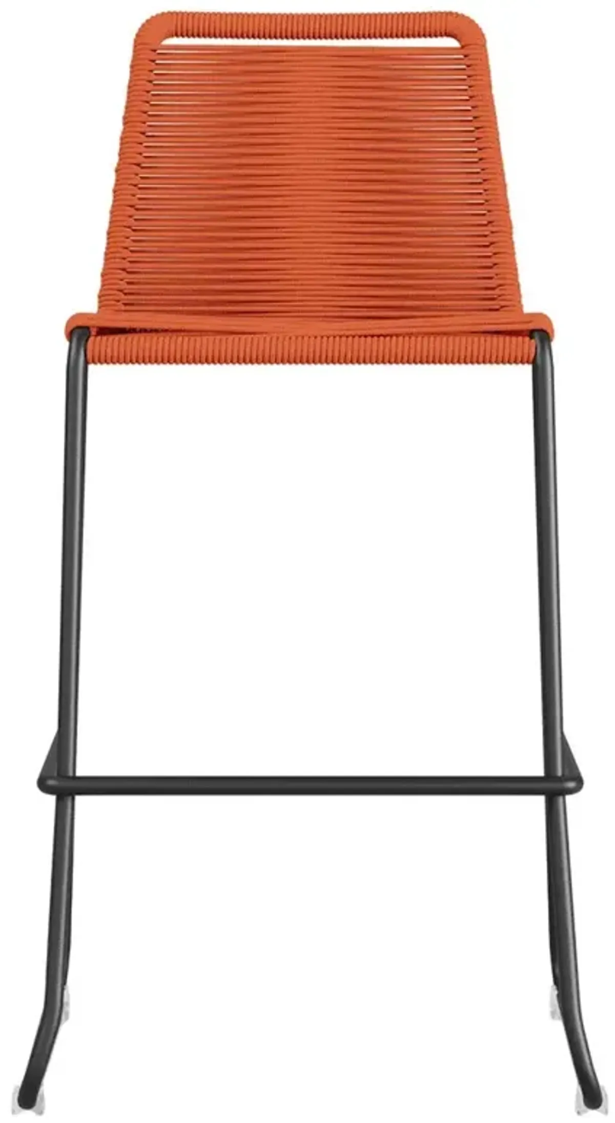 Open Box Modloft Barclay Modern Orange Rope Steel Stackable Outdoor Bar Stool