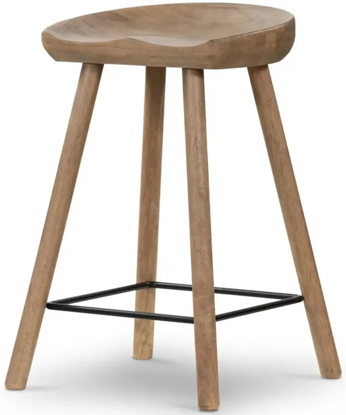 Jimmy Rustic Lodge Natural Matte Solid Wood Counter Stool