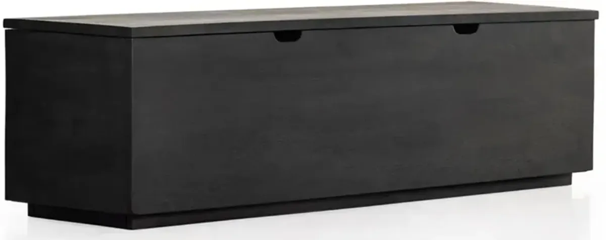 Scarlett Rustic Lodge Black Solid Mango Wood Storage Trunk