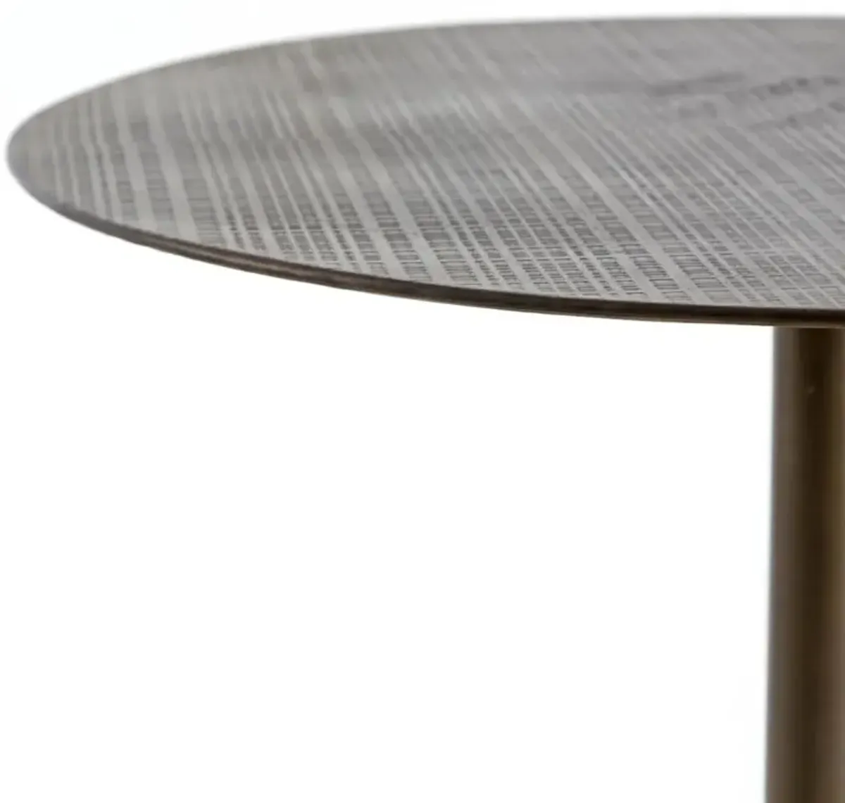 Gene Industrial Loft Aged Brass Iron Round Bar Table - 32" W