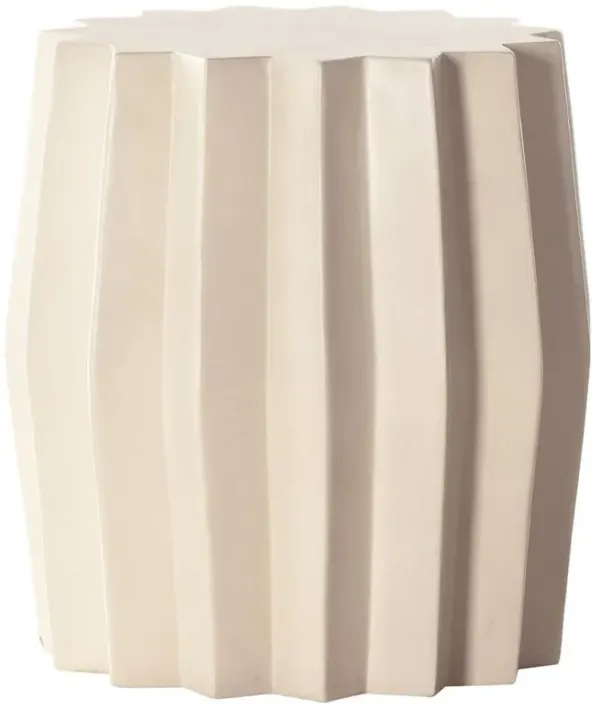 Gemma Industrial Loft White  Concrete Outdoor Round End Table