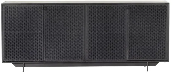 Emma Industrial Loft Black Perforated 4 Door Front Iron Body Sideboard
