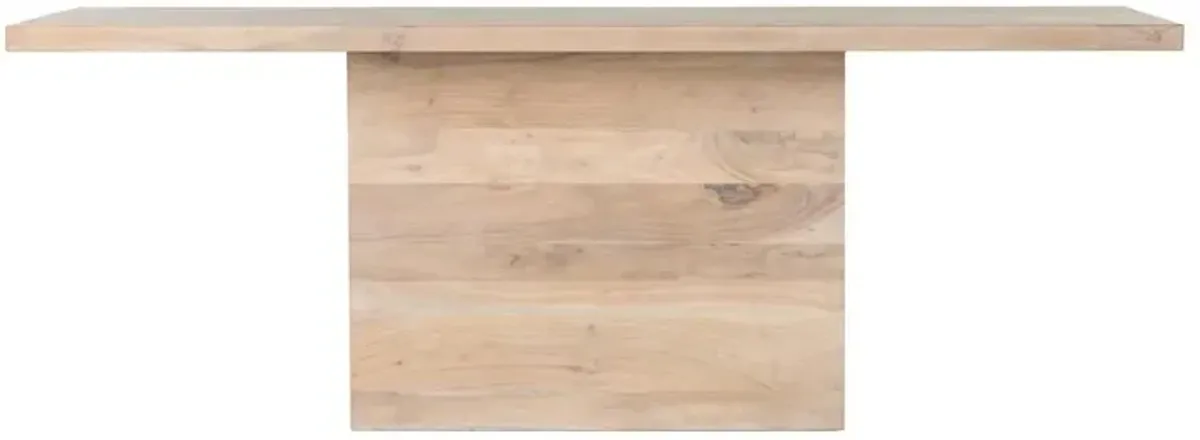 Yannick Rustic Lodge Natural Brown Acacia Wood Rectangular Dining Table - 82"W