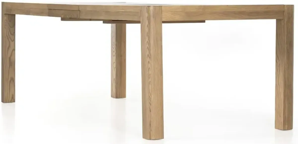 Zulu Coastal Beach Brown Ash Wood Rectangular Extendable Dining Table - 74-94"