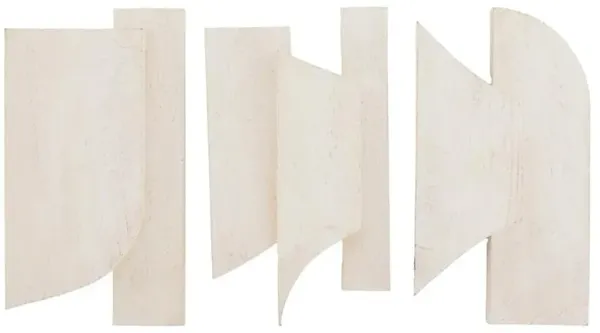 Pierson French Country White Mango Wood Wall Plaques - Set of 3