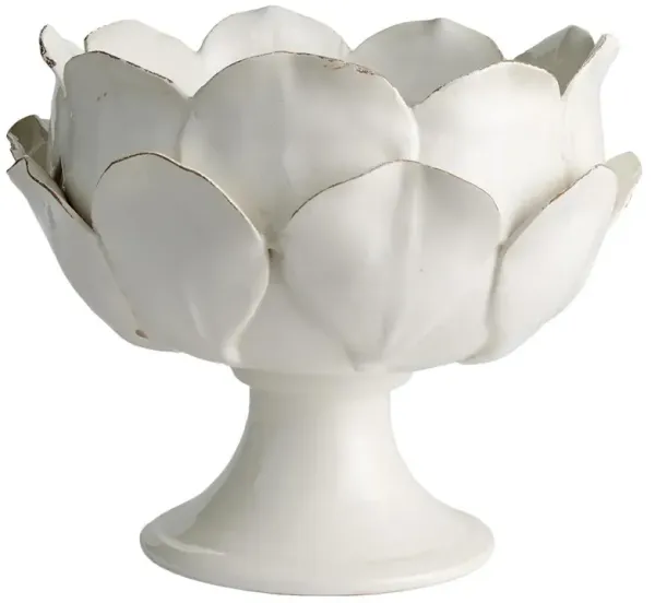 Rosalle French Country White Ceramic Floral Decorative Bowl