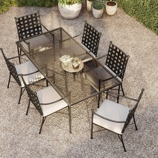 Aurore French Country Outdoor 7 Piece Dining Set