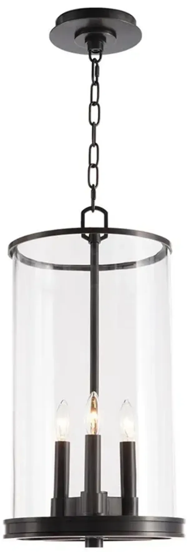 Adria Modern Oil Rubbed Bronze Steel Clear Glass Lantern Pendant