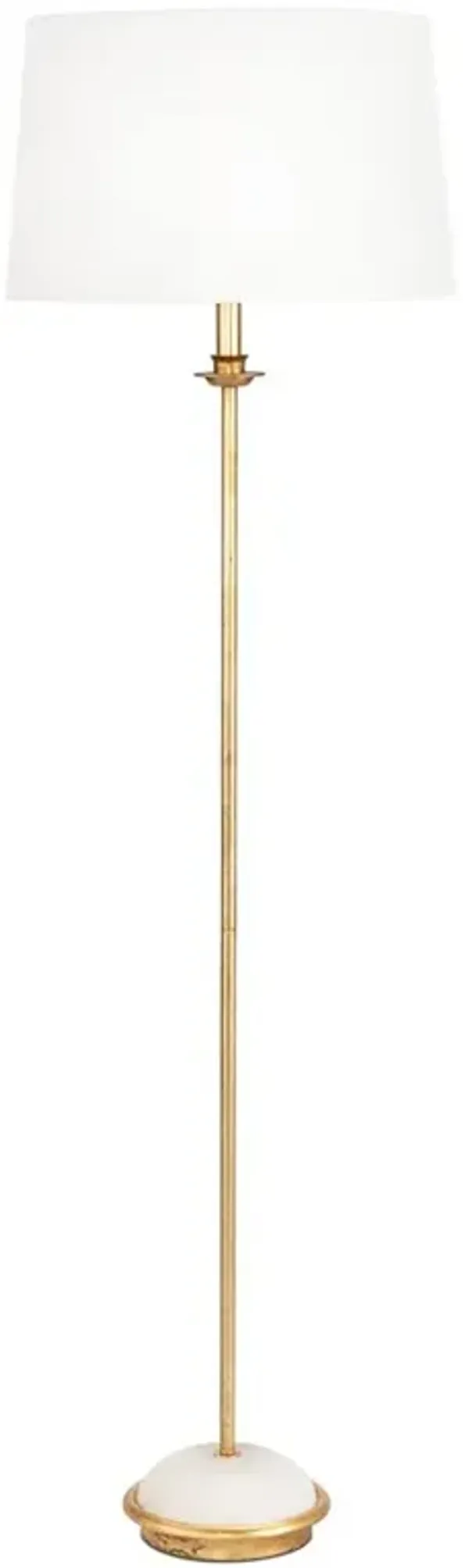 Fisher French Gold Leaf Alabaster Column Floor Lamp