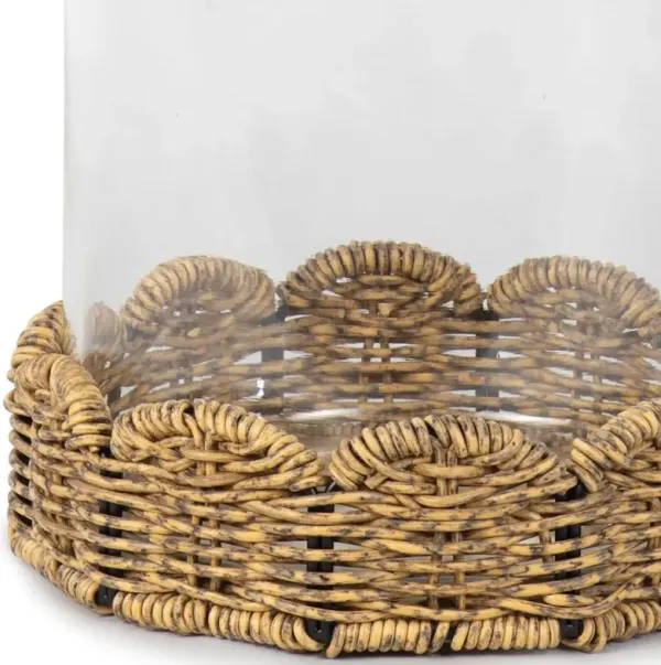 Haven Coastal Clear Glass Outdoor Hurricane Candleholder - Small