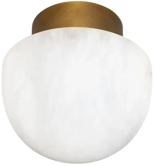 Parker Modern Natural Alabaster Stone Brass Steel Flush Mount
