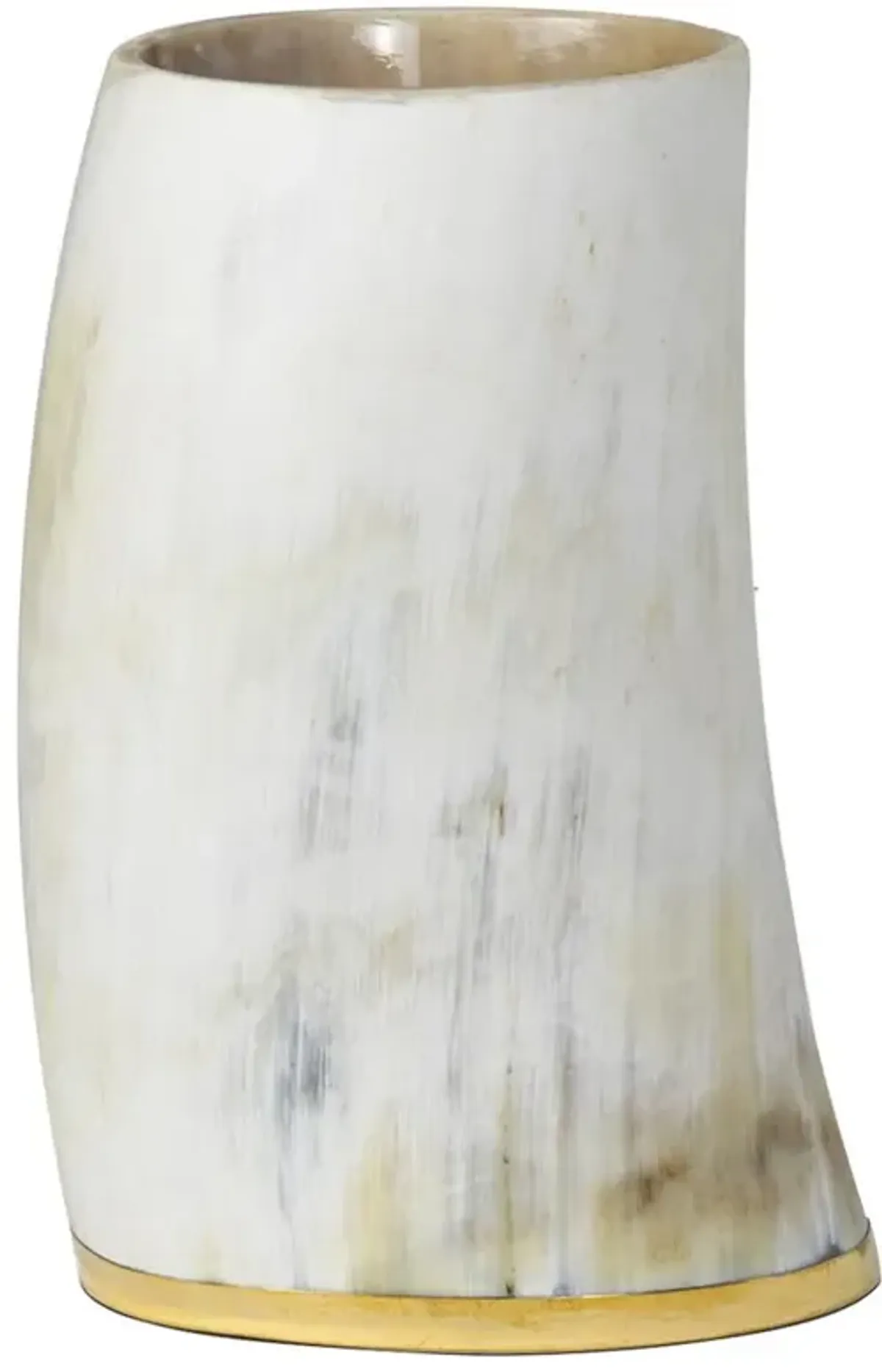 Troy Natural Horn Polished Brass Decorative Table Vase - Large