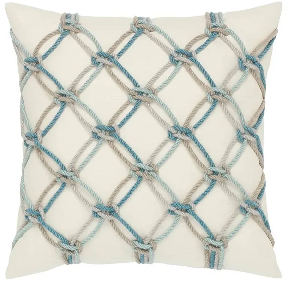 Cara Coastal White Rope Indoor Outdoor Throw Pillow - 20x20