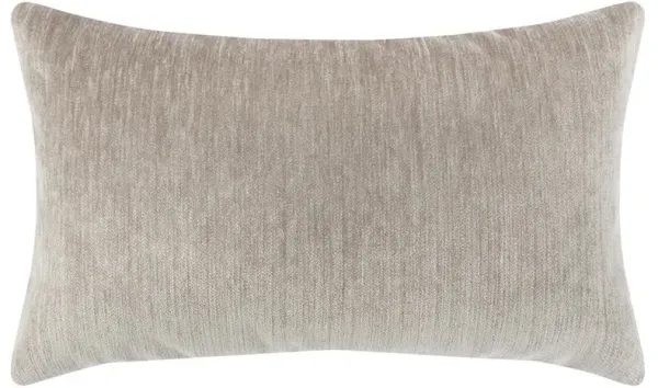 Sarah Velour Modern Pewter Grey Indoor Outdoor Lumbar Pillow - 12x20