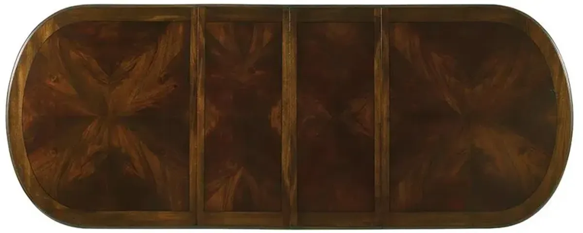 Levi Updated Traditional Distressed Brown Wood Oval Extendable Dining Table - 76-112"W