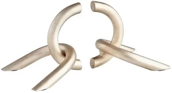 Cesar Hollywood Regency Silver Iron Chain Bookends