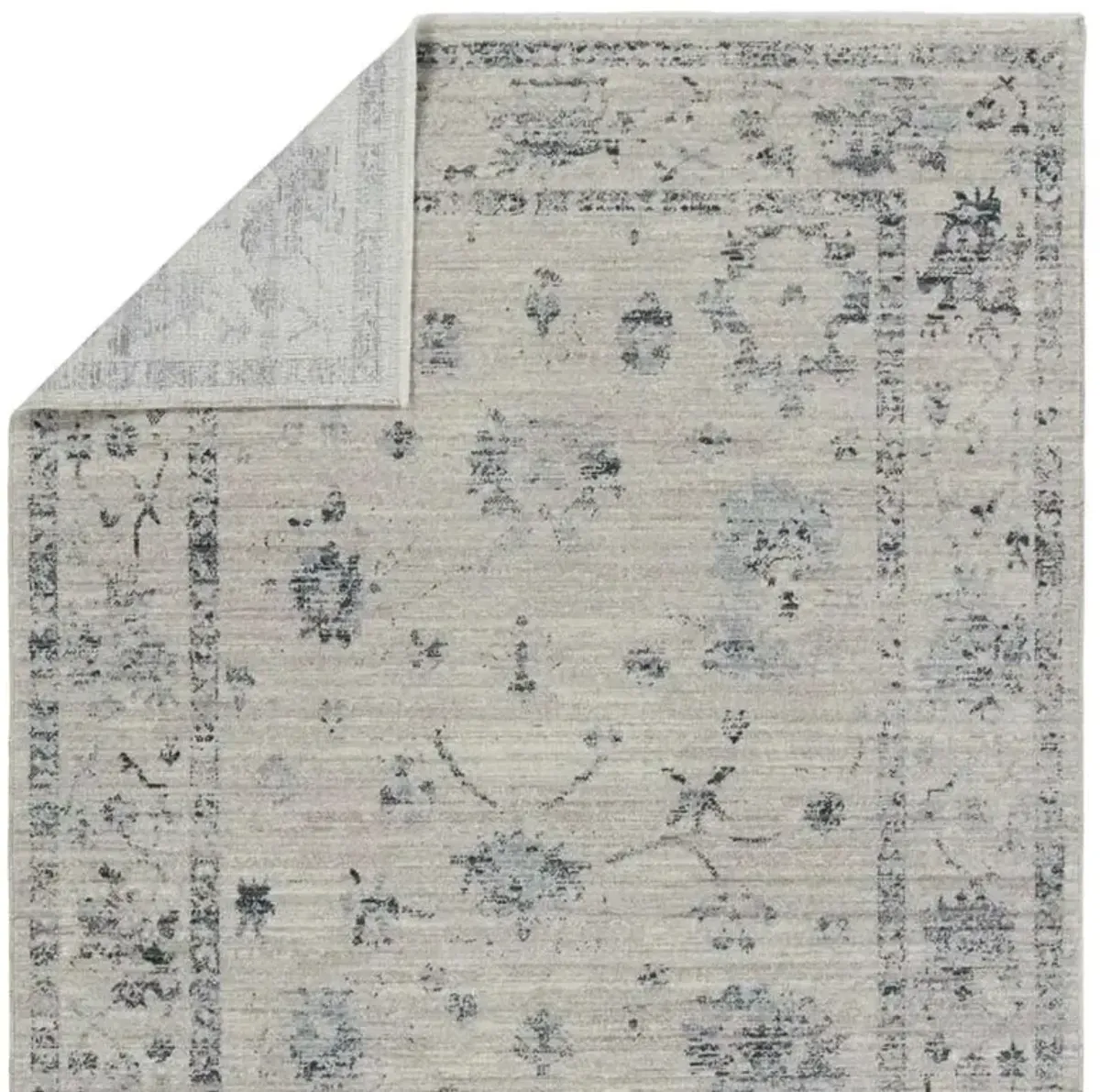 Lottie French Country Blue Floral Patterned Rug - 2'6"x8'