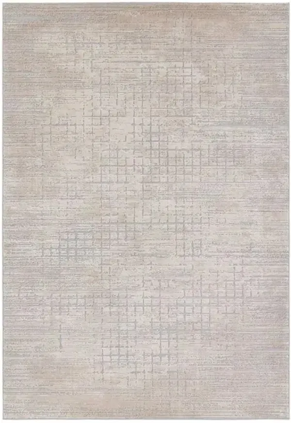 Marinett Modern Classic Beige Abstract Patterned Rug - Sample