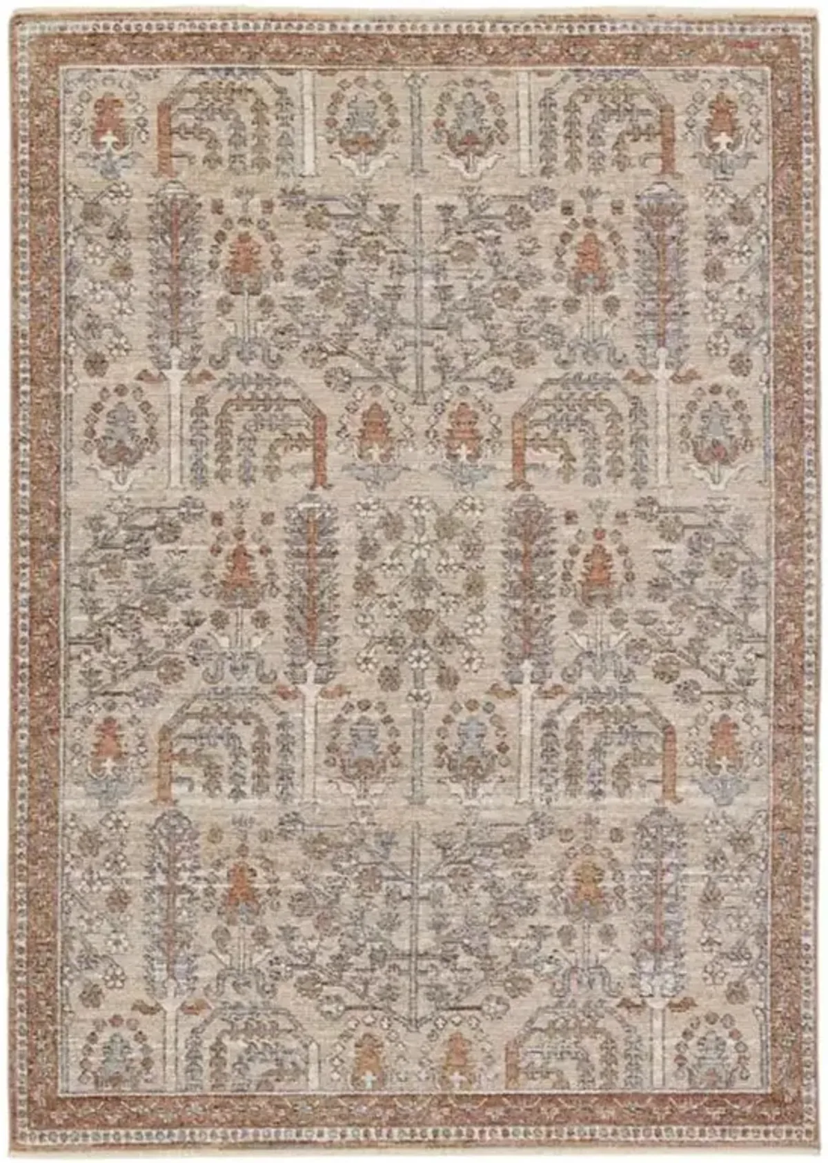 Armani Global Bazaar Slate Grey Floral Patterned Rug - 10'x14'