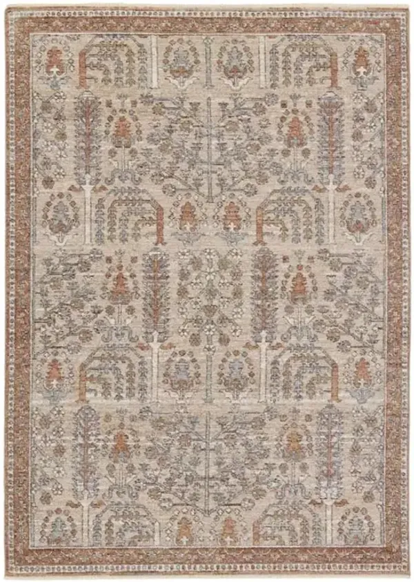 Armani Global Bazaar Slate Grey Floral Patterned Rug - 10'x14'