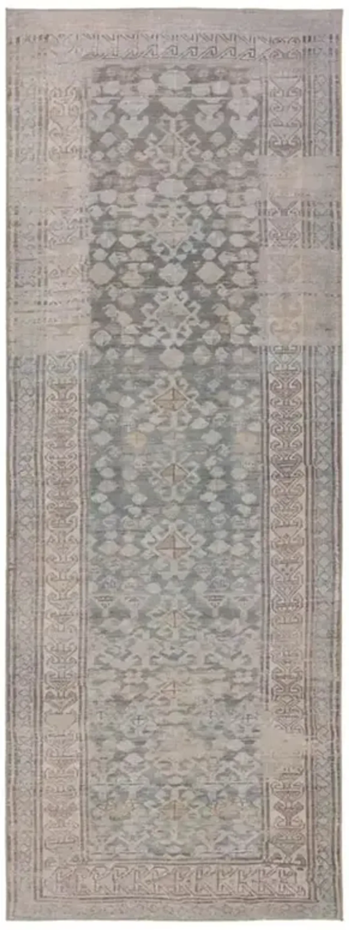 Liya Global Bazaar Grey Ushak Patterned Rug - 2'x6'