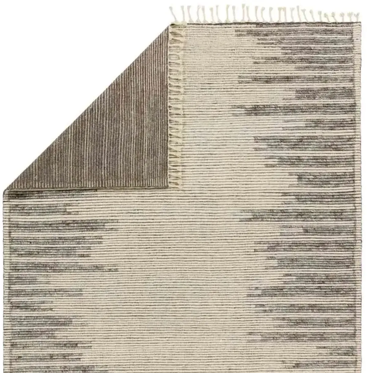 Casper Modern Classic Cream Wool Linear Patterned Hand Knotted Rug - 8'x10'
