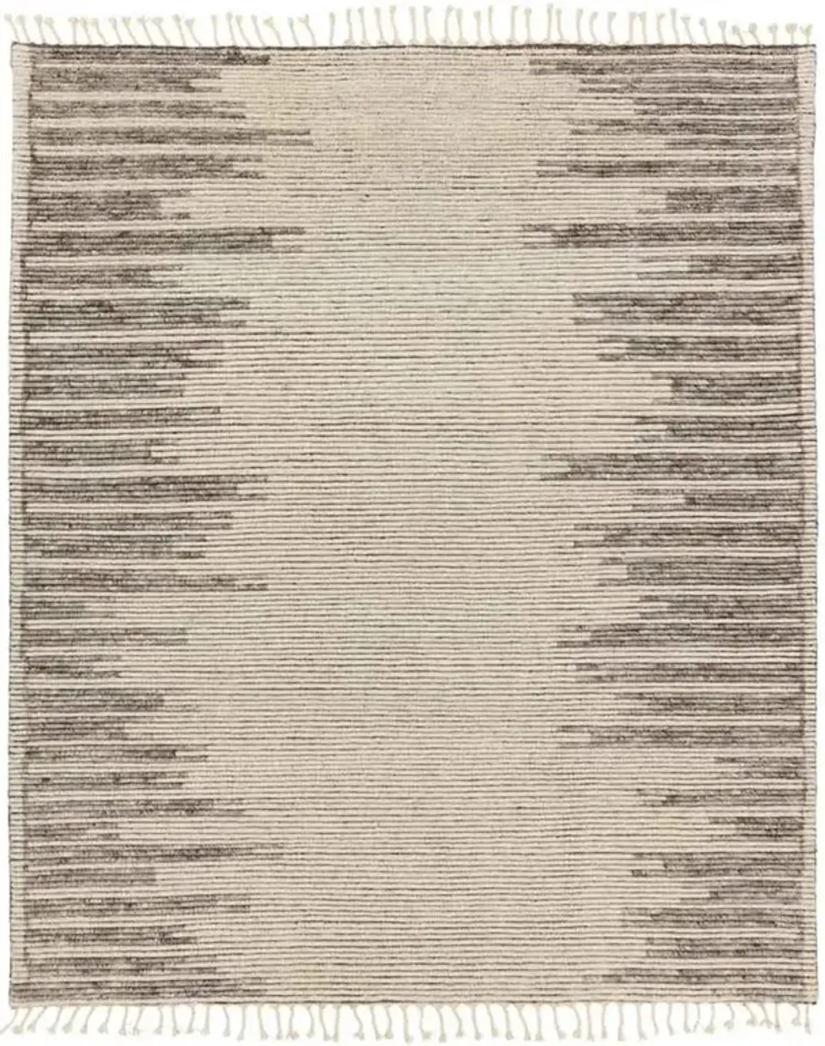 Casper Modern Classic Cream Wool Linear Patterned Hand Knotted Rug - 8'x10'