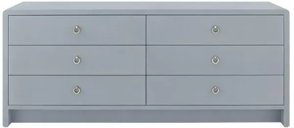 Bryant Modern Classic Grey Lacquered Linen 6 Drawer Double Dresser