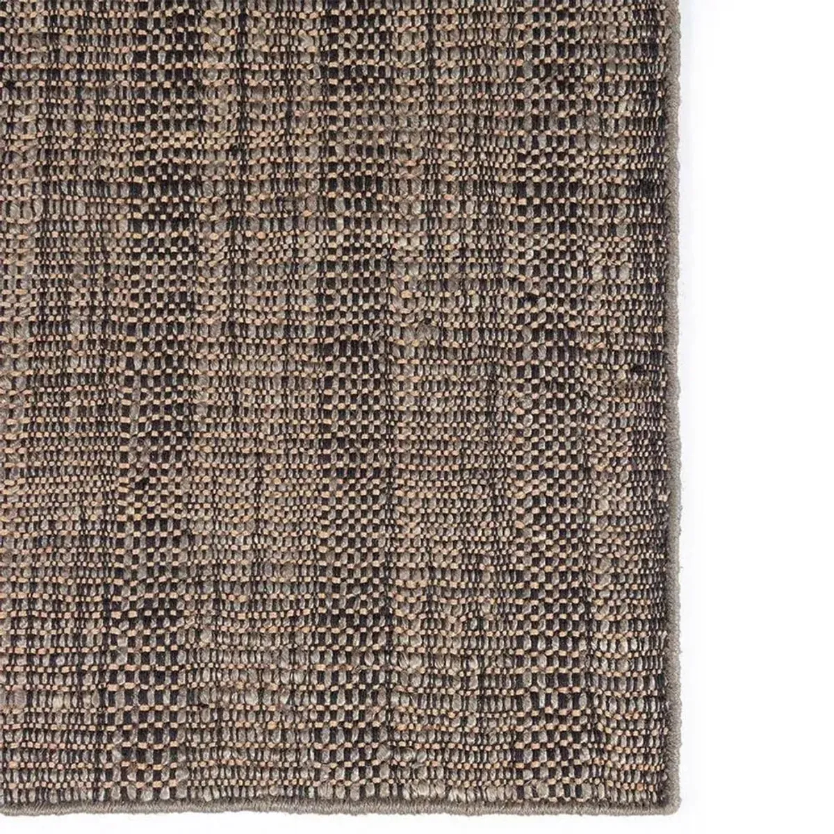 Mican Coastal Beach Brown Stripe Patterned Jute Rug - 10'x14'